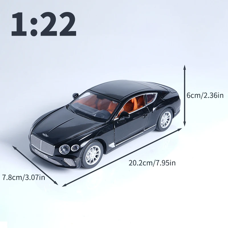 

Масштабная модель Bentley GT 1:22, литая под давлением, роскошная коллекционная копия автомобиля из сплава, черная, с открывающимися дверями, премиум-украшение для рабочего стола