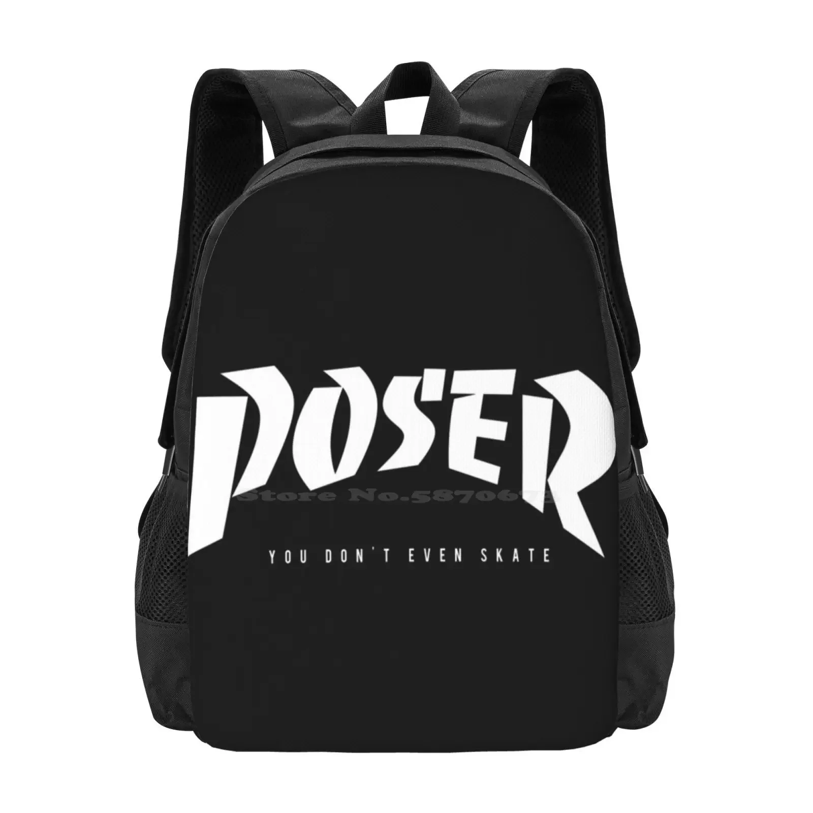 

Poser Logo Backpacks For School Teenagers Girls Travel Bags Poser Skateboarding Skating Logo Tribute Music Film Sports