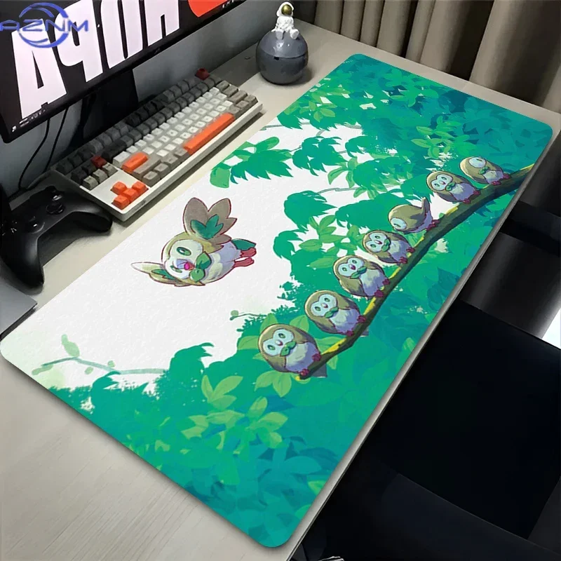 Pokemon Forest Bird Creature Large Gaming Mouse Pad Non-Slip Stitched Edge Keyboard Desk Mat