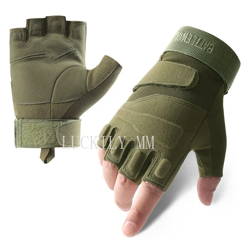 Gants de sport demi-doigt pour hommes et femmes, mitaines sans doigts, extérieur, saut, tir, chasse, fitness