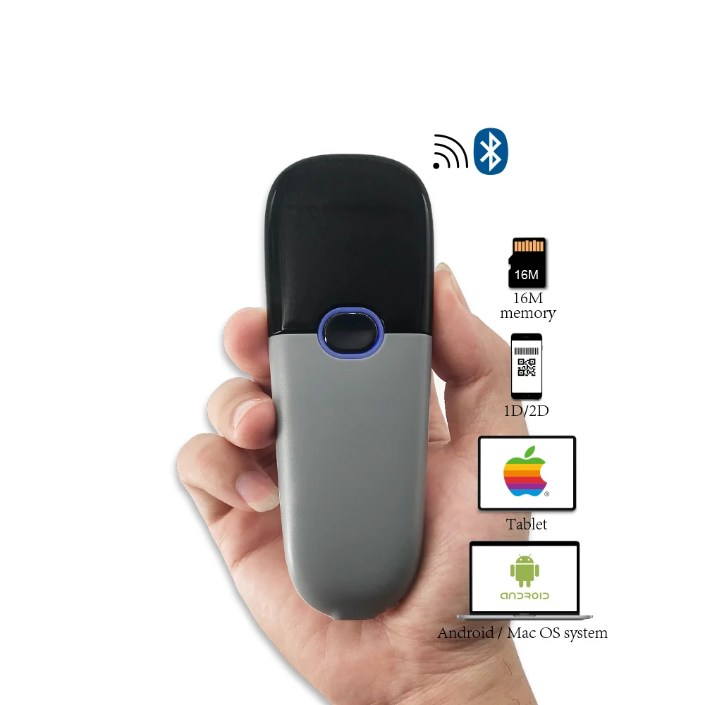 

TEKLEAD Portable 1D 2D Bluetooth Wireless 2.4G Barcode Scanner Mini Pocket QR Bar Code Reader