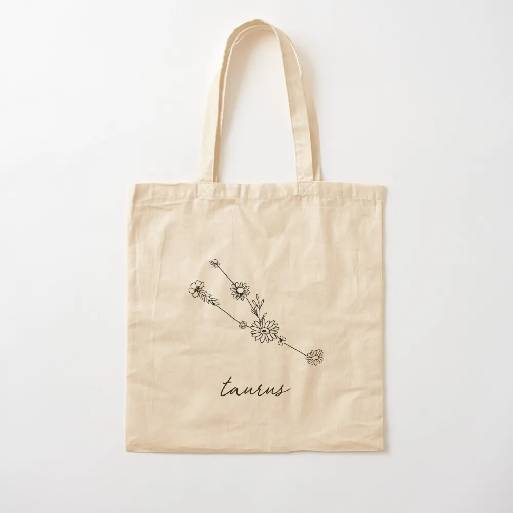 

Taurus Zodiac Wildflower Constellation Tote Bag woman shopping bag Women's tote bag Canvas Tote