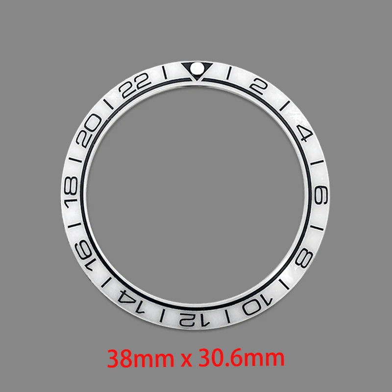Anillo de inserción de bisel de cerámica inclinable de 38mm × 30,7mm compatible con SKX007 SKX009 SUB GMT caja de reloj NH35 NH36 movimiento reloj de hombre piezas de repuesto