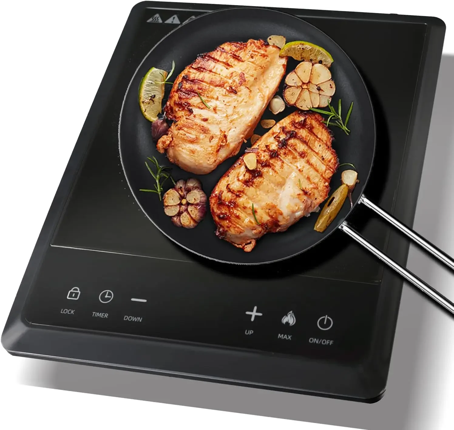 1600W Portable Induction Cooktop,Electric Induction Cooker and Burner,Countertop Hot Plate with 10-Level Adjustment,3-Hour Time