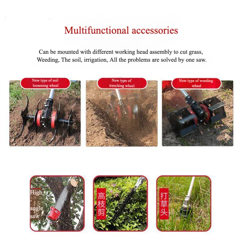 Factory Direct Large Power Four-stroke Back-mounted Grass Cutter Multi-functional Small Home Use Weed Cutter Machine