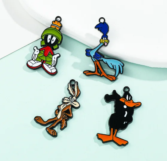 

Lot cartoon 10 PCS Charm Jewelry Making Enamel Necklace Earring Bracelet Pendant DIY Accessories Alloy Metal