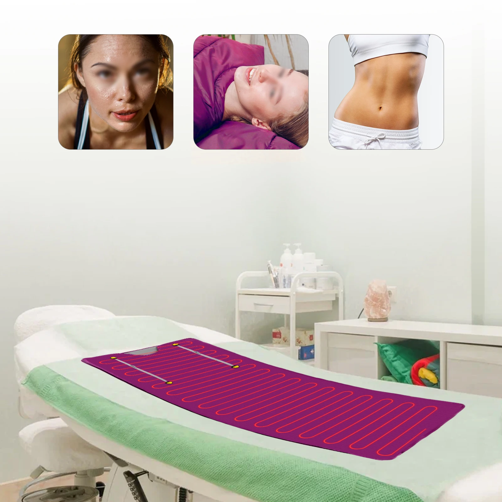 بطانية ساونا محمولة 180*80 سنتيمتر ، 650 واط 220 فولت/110 فولت قابلة للطي بطانية تدفئة الوقت كيس بخار العرق مع جهاز التحكم عن بعد للتخلص من السموم سبا الاسترخاء #2