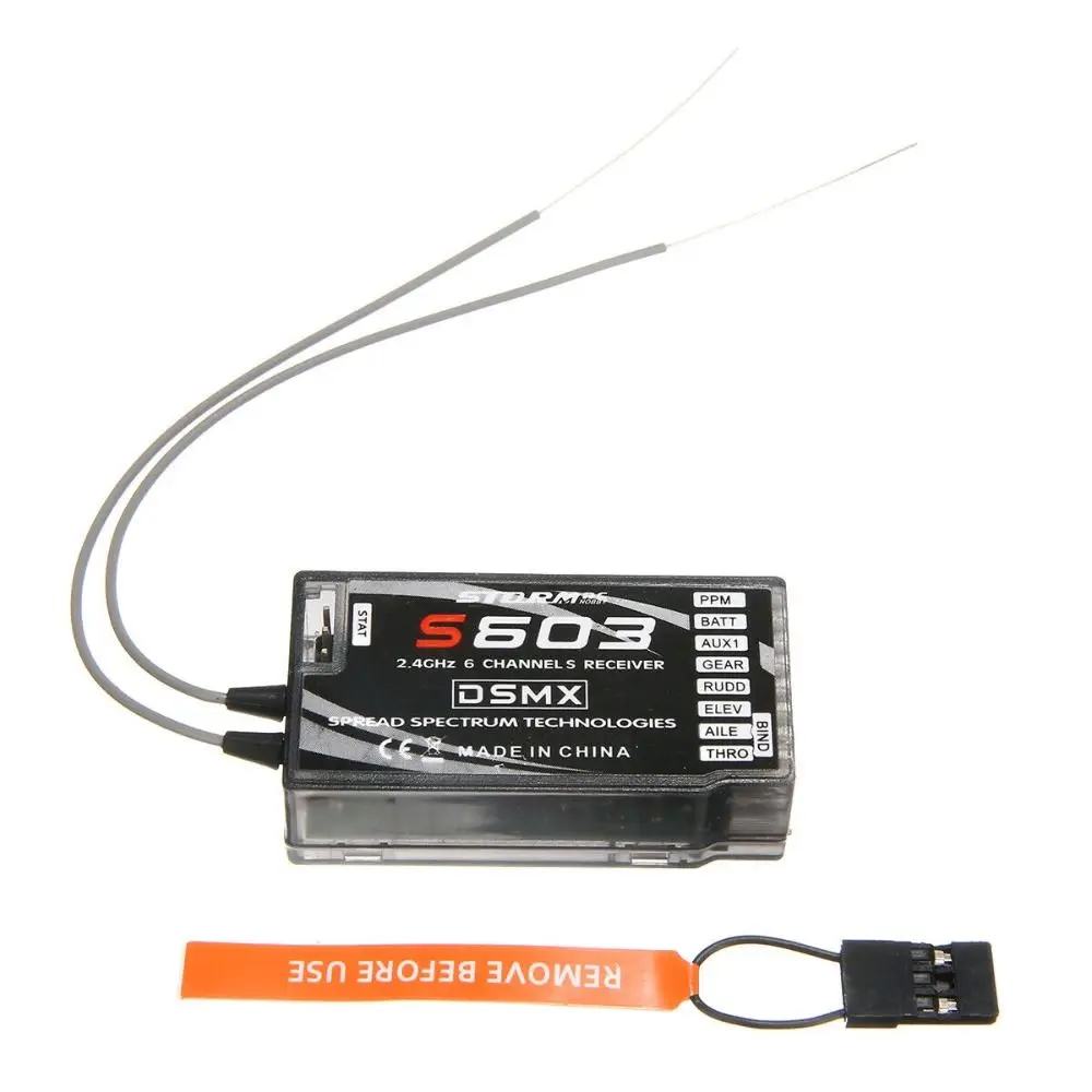 Telemetry possible S603 DSMX 2.4 GHz Air 3.5V to 9.6V 6-Channel Receiver Ultra Long Range for Spektrum Transmitter