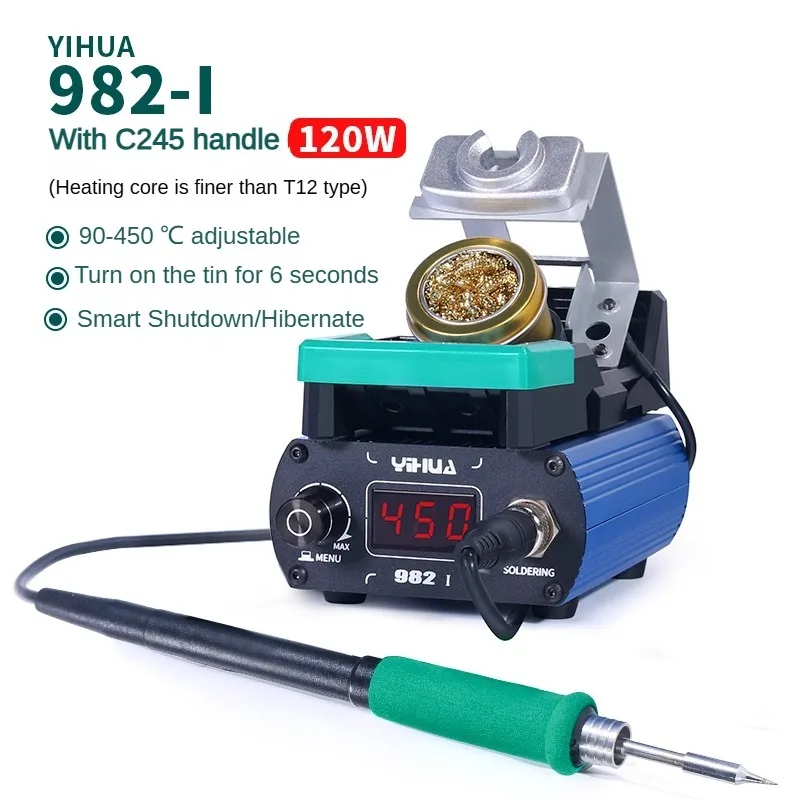 YIHUA 982-I Soldering Station 450℃ Rapid Heating, Compatible with C210 C245 Soldering Iron Tips