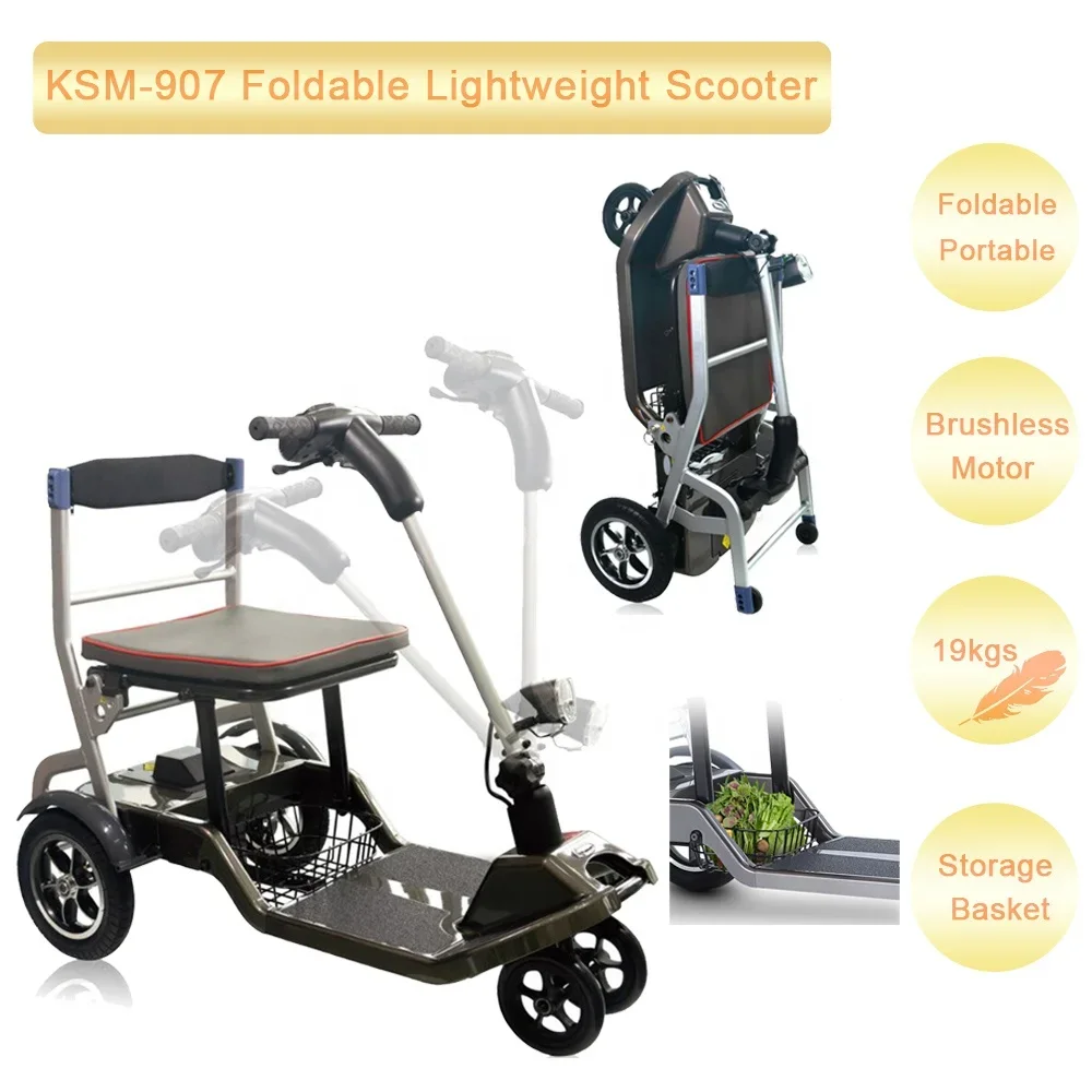 Modern Fashion Electric Folding Scooter, Lightweight  Mobility Scooters Wheelchair 4 Wheel Only 19kgs Used Immediately