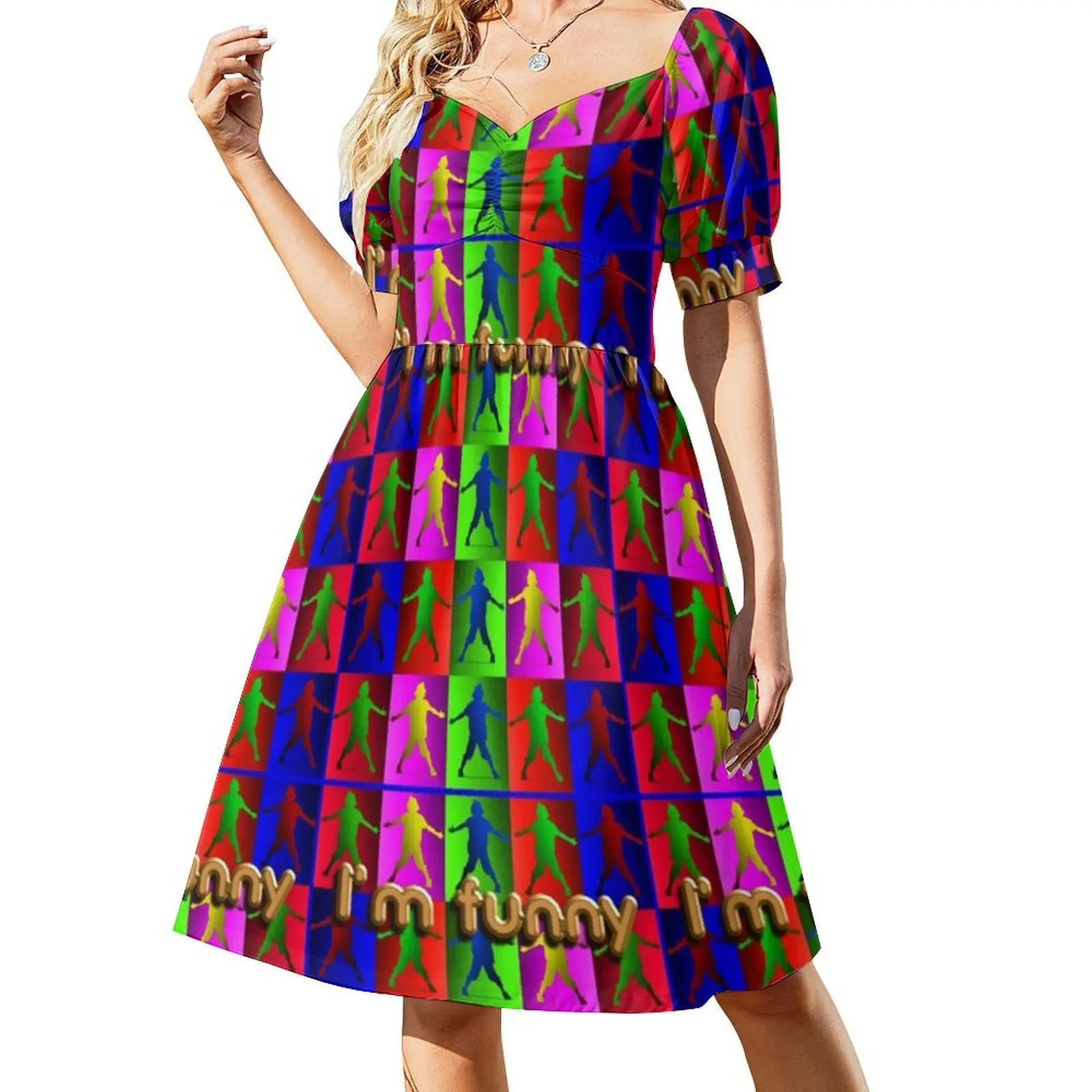 مضحك مهرج Preppy نمط فستان قصير للنساء ألف خط فضفاض صالح فستان يوم غير رسمي مضحك مهرج الجمالية الرجعية خمر مساء #2