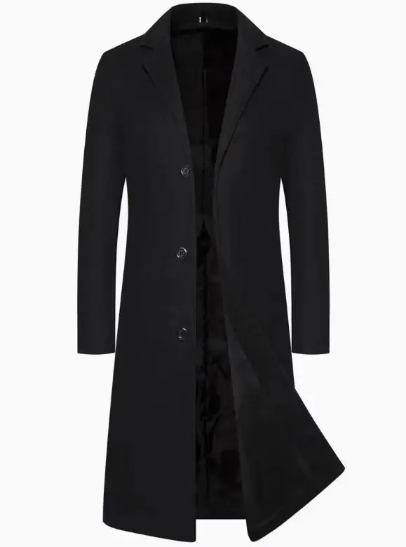 Picture 7: Men's Business Casual Trench Coat British Classic Size Woolen Classic Elegant Coat Extended Over The Knee