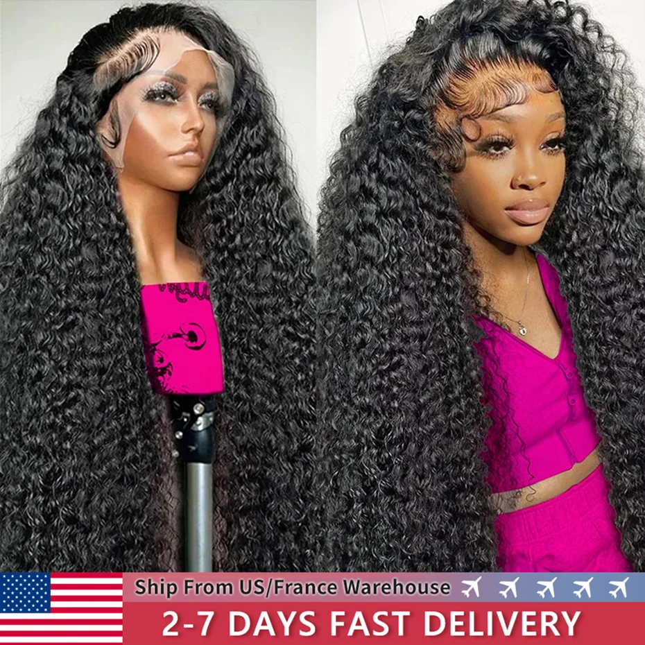 30 32 Inch 13x6 Deep Wave Lace Front Wigs Human Hair 200% Density Deep Curly Human Hair Wig 13x4 Lace Wigs For Women Bling Hair