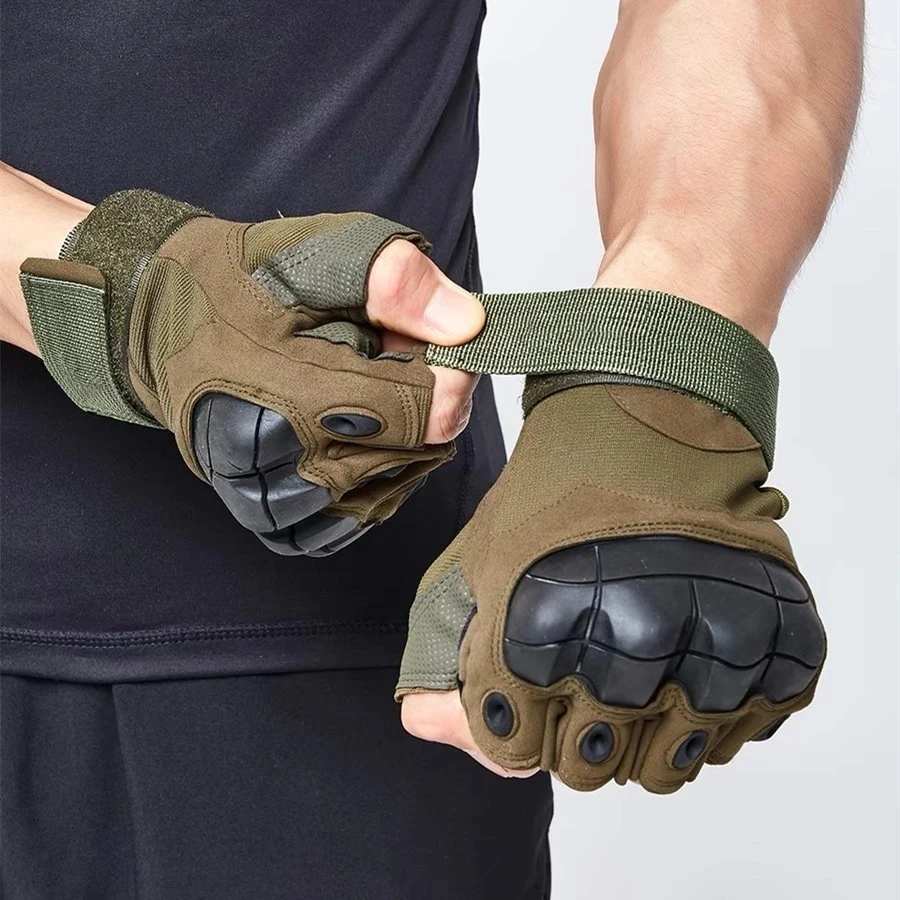 Outdoor   Fingerless Gloves Hard Knuckle Paintball Airsoft Hunting Combat Riding Hiking  Half Finger Gloves