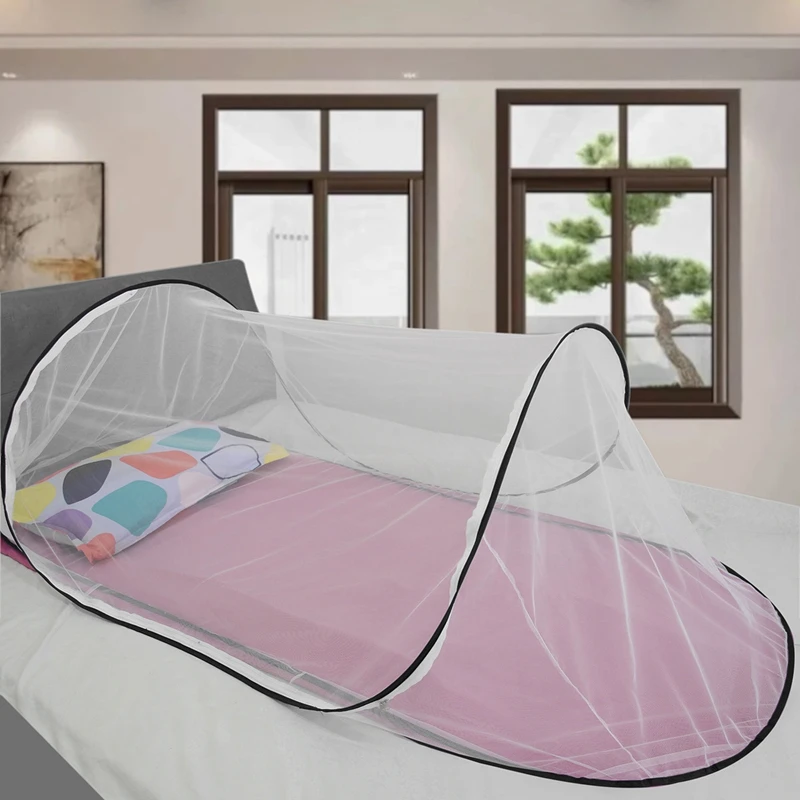 Popup Mosquito Net Screen Mesh Tent Foldable Free Installation Suitable for Baby Adults Bedroom Patio Camping Portable