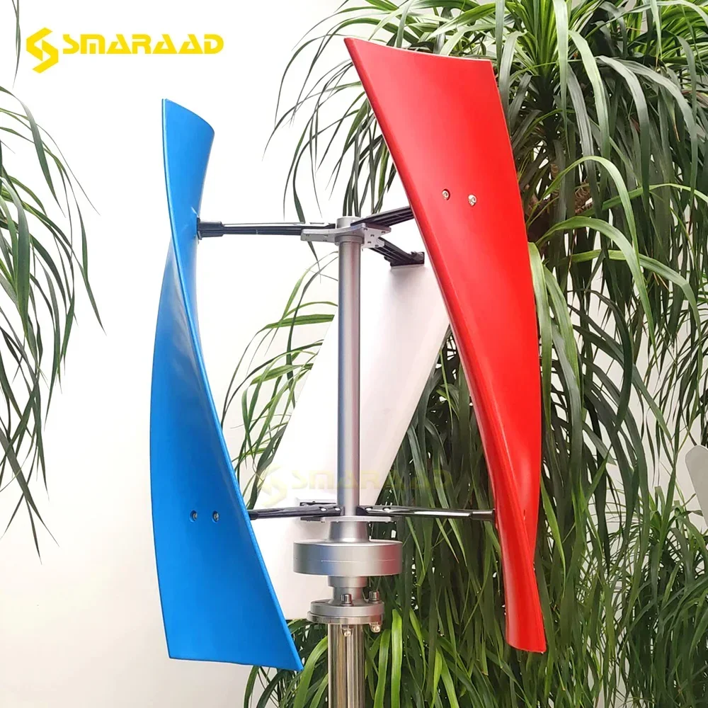 Wind Turbine 1kw 3 Blades Free Energy Vertical Axis Wind Generator 24v 48v 12v Homeuse Windmills Low RPM With 220v Inverter