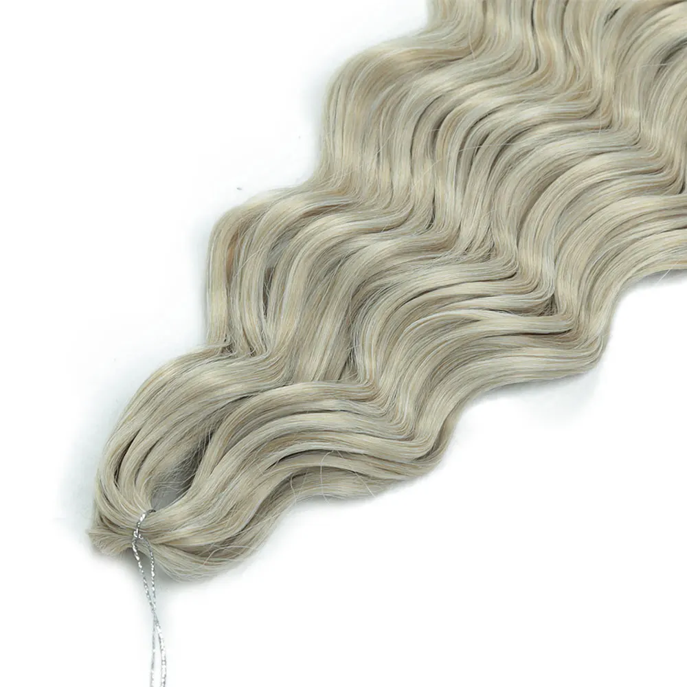 24 Inch Anna Hair Synthetic Loose Deep Wave Braiding Hair Extensions Ombre Blonde Afro Curls Twist Braids Crochet Hair For Women