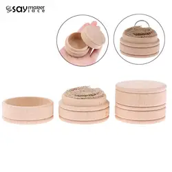 1PCS Round Wooden Storage Box Natural Craft Jewelry Box Handmade Jewelry Organizer Crafts Case Vintage Decorative