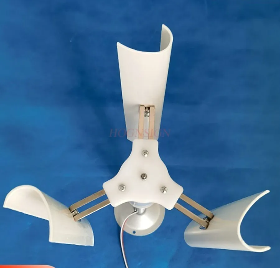 1 set Vertical axis wind turbine model windmill toy night light production DIY display