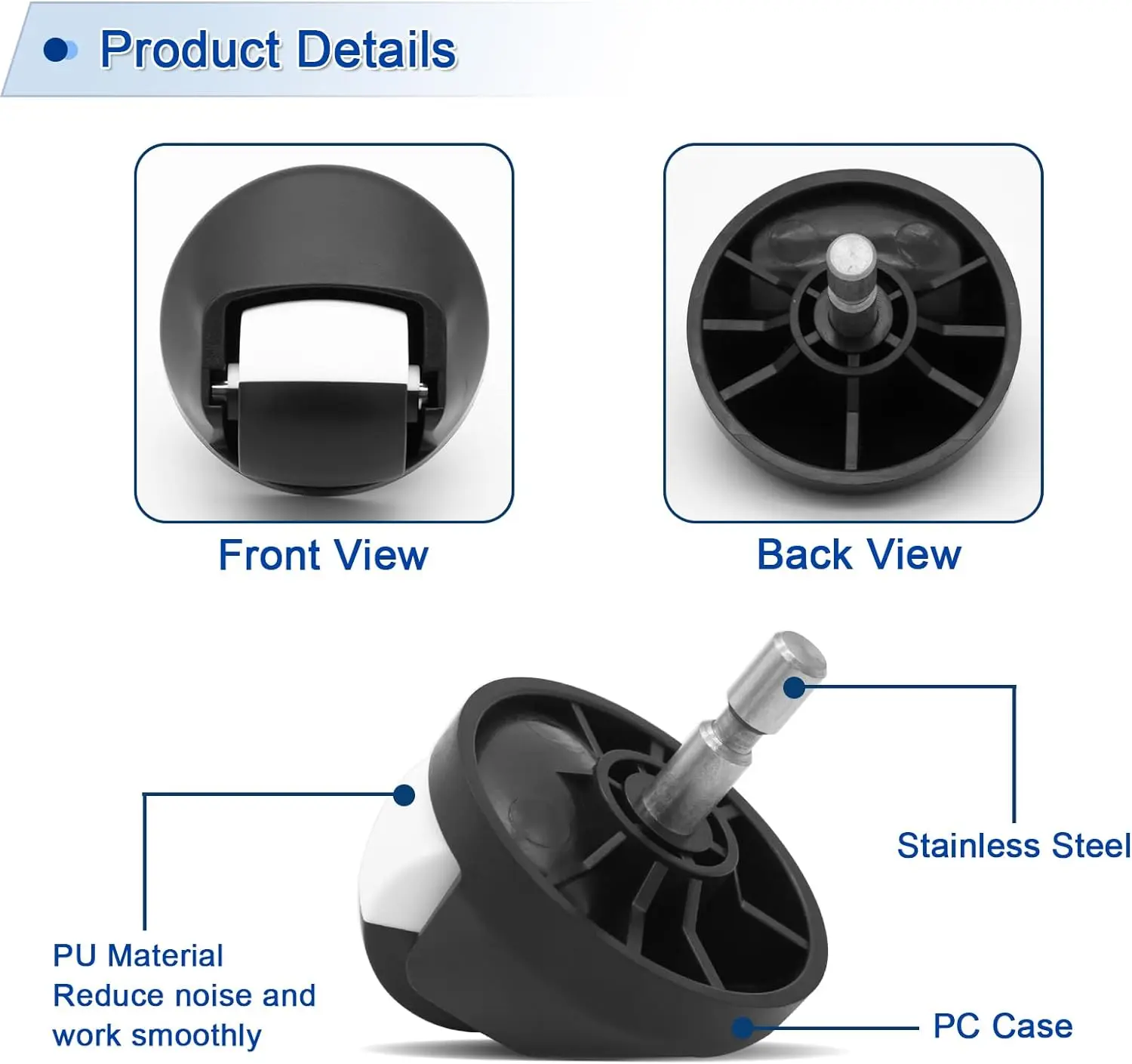 Replacement Front Wheel Caster Ball Assembly For All iRobot Roomba 500, 600, 700, 800, 900, e, i, & j Series Robot Vacuums