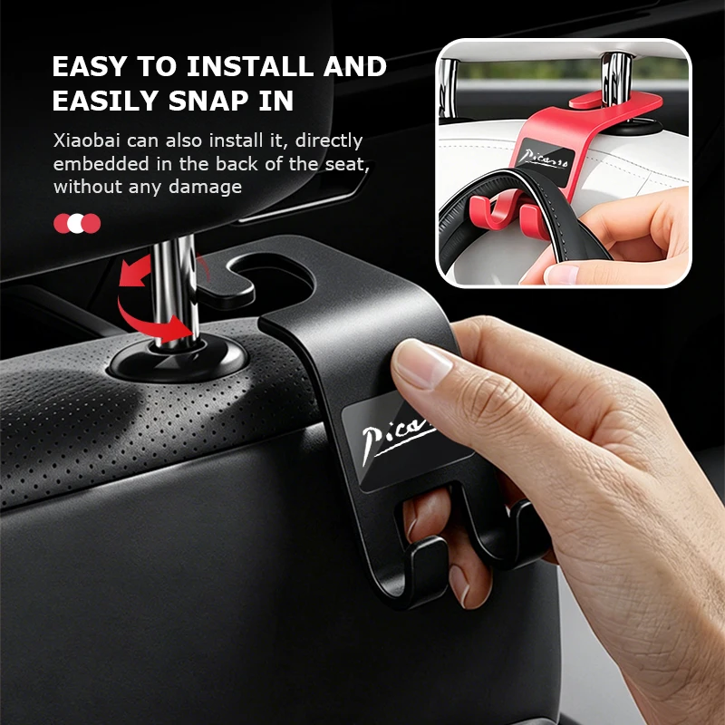 Car Seat Back Hook Mobile Phone Bracket Handbag Hanger Interior Accessories For Citroen Nemo Picasso VTS Xsara C1 C2 C3 C4 C4L - view 4