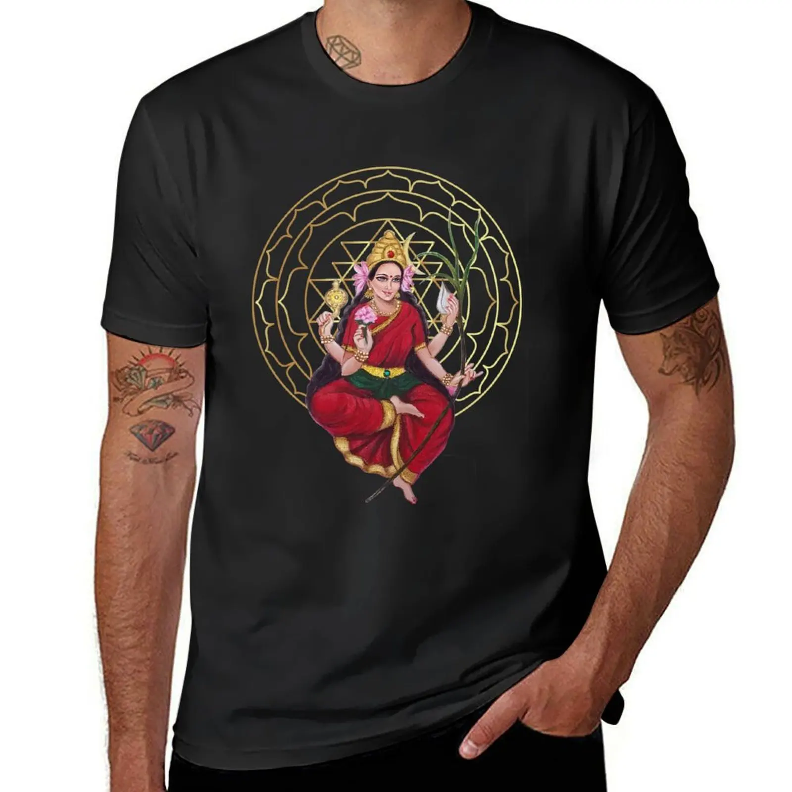 Lalitha Tripura Sundari Sri Yantra T-Shirt quick-drying oversizeds black t-shirts for men