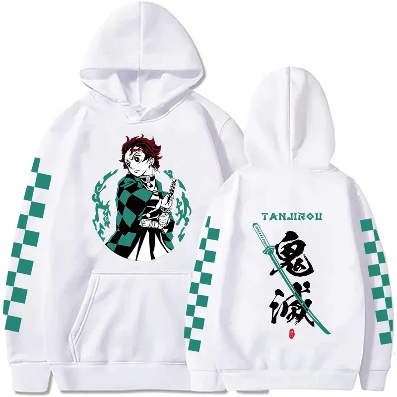 Demon Slayer Japan anime plus size felpa con cappuccio tanjiro Kamado uomo donna felpe Y2K Harajuku unisex pullover casual vestiti top
