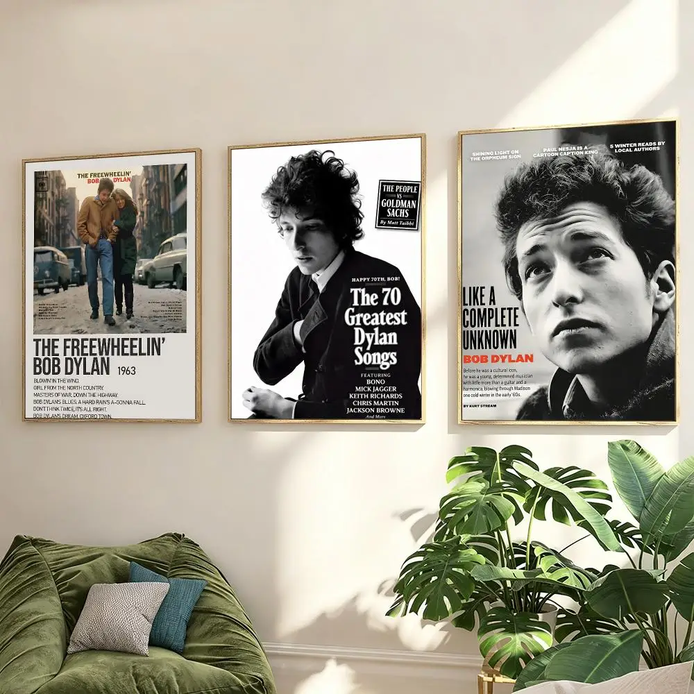 Singer Bob Dylan Poster Poster Minimalist Decor HD SelfAdhesive Wall Art for Home Café Bedroom Gift Aesthetic Hanging