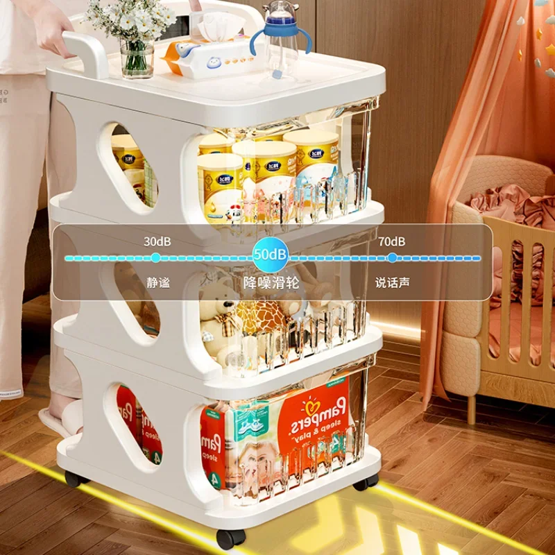 Make Up Trolley Barber Professional Hairdressing Cart Auxiliary Cart with Wheels Snack Storage Rack Multi-layer Movable Box