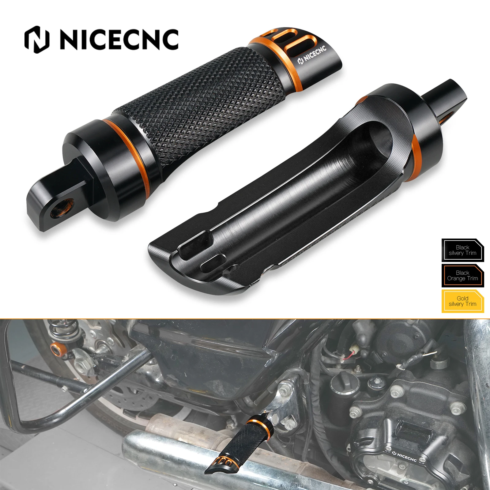 

For 2017-2024 2023 Harley Road Glide/Special Street Glide/Special Road King/Special Footpegs Passenger Footrests CNC Aluminum