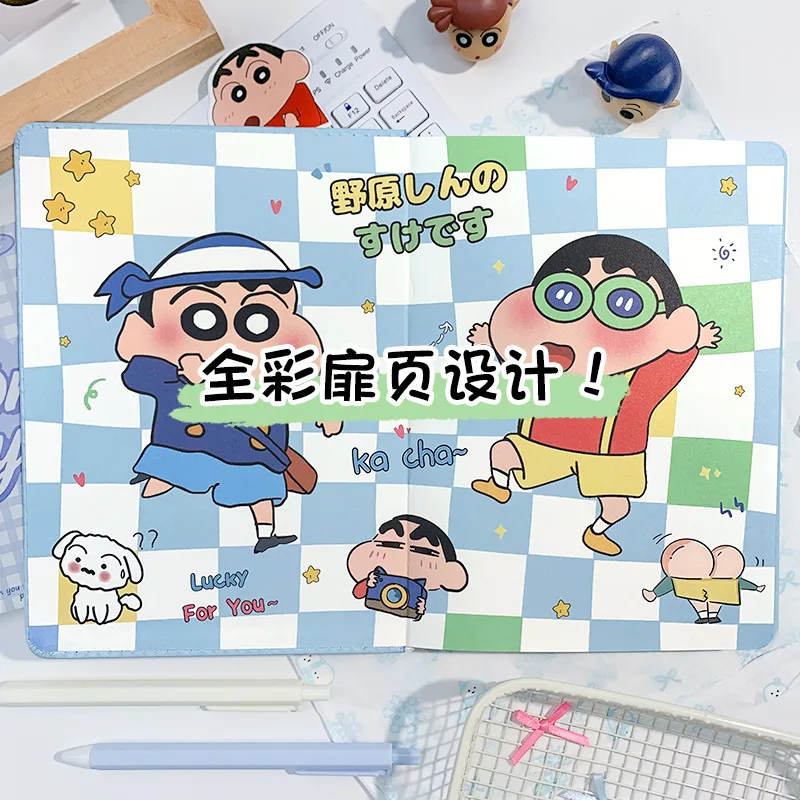Crayon Shin Chan A5 Notizbuch, Cartoon-Studentenhandbuch, Notizbuch, niedliches Anime-Tagebuch, farbige Seite, Notizbuch, Mädchen-Geschenk