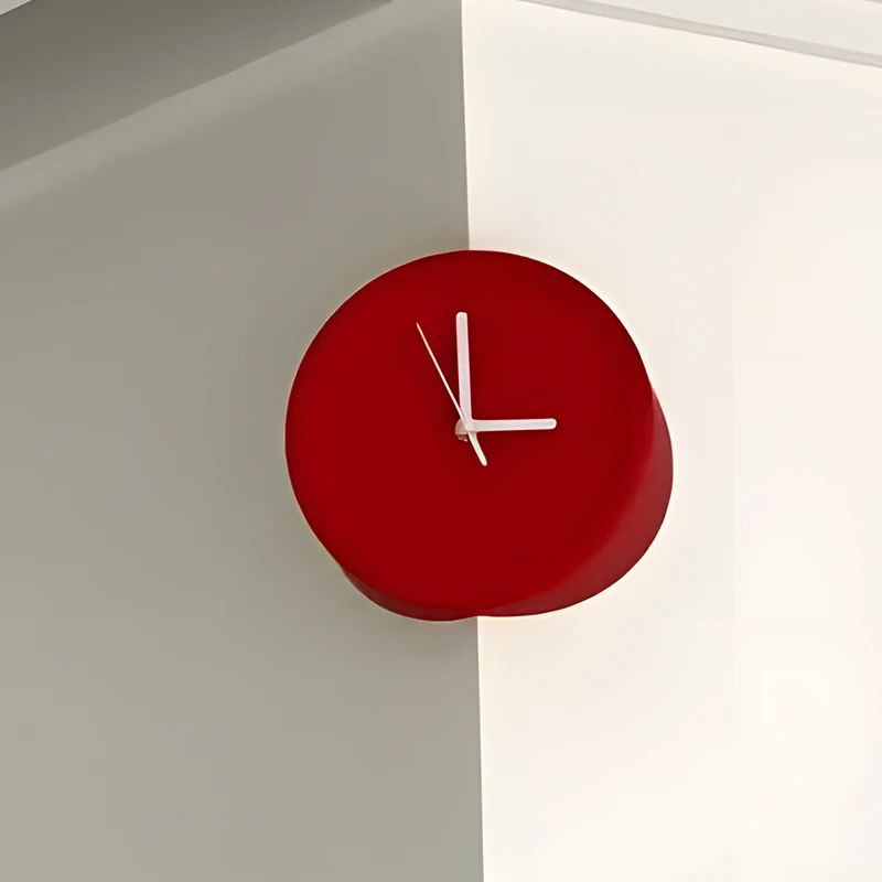 

Silent Design Epoxy Clocks Unique Small Nordic Red Modern Classic House Clock Aesthetic Plastic Reloj Pared Living Room Decor