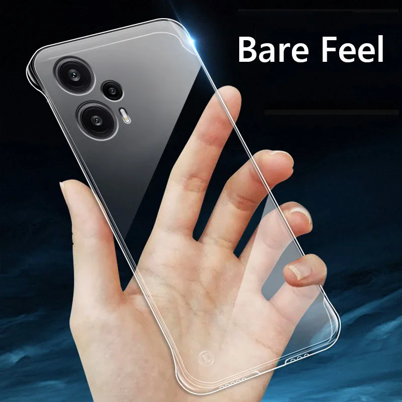 Frameless Slim Clear Hard Back Cover Case On For Xiaomi Redmi Note 12 Turbo Note12 Turbo 5G ShockProof Coque Phone Cases