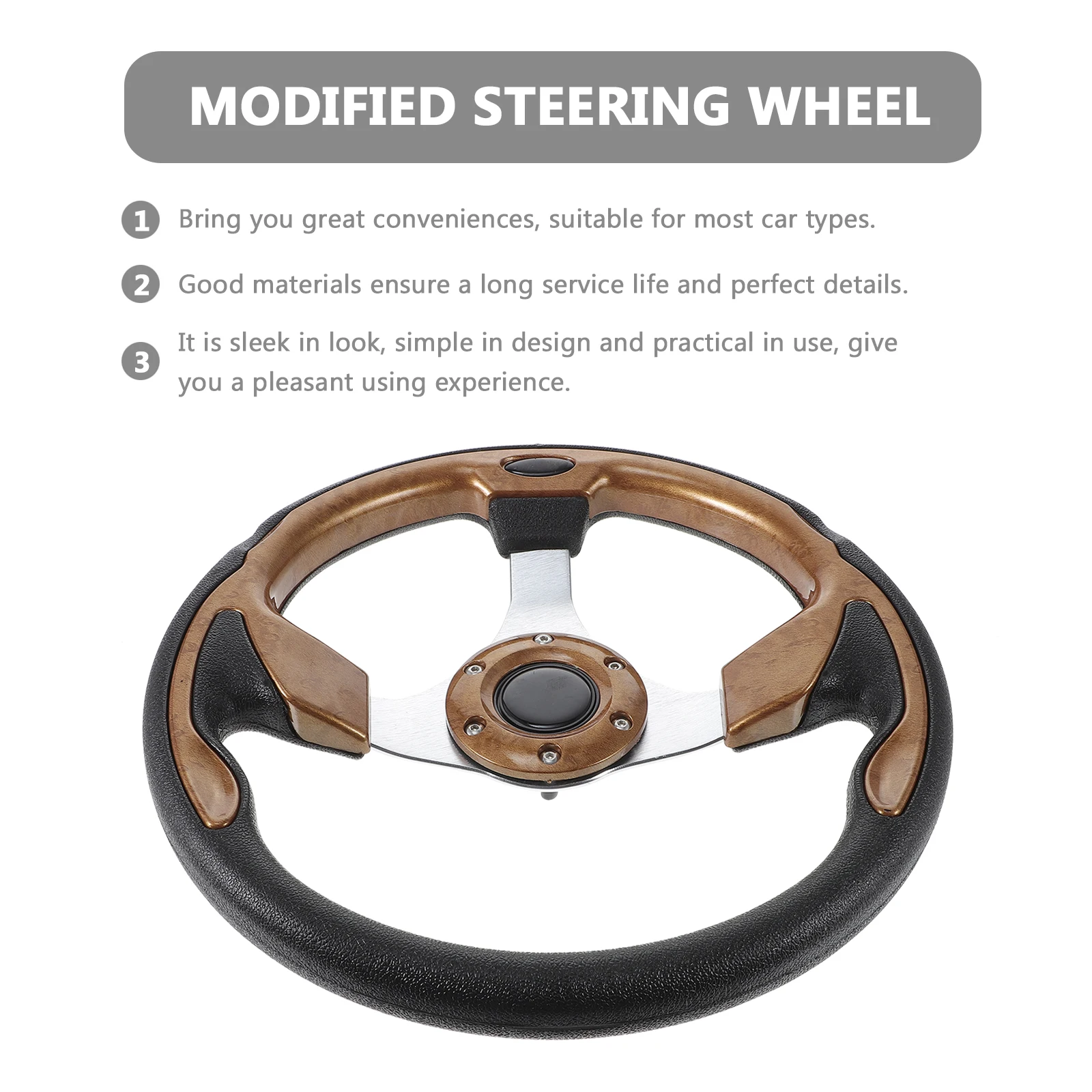 

Racing Modified Steering Wheel Universal Car Steering Wheel Durable Light Weight Quick Release Drifting Replacement Accessory