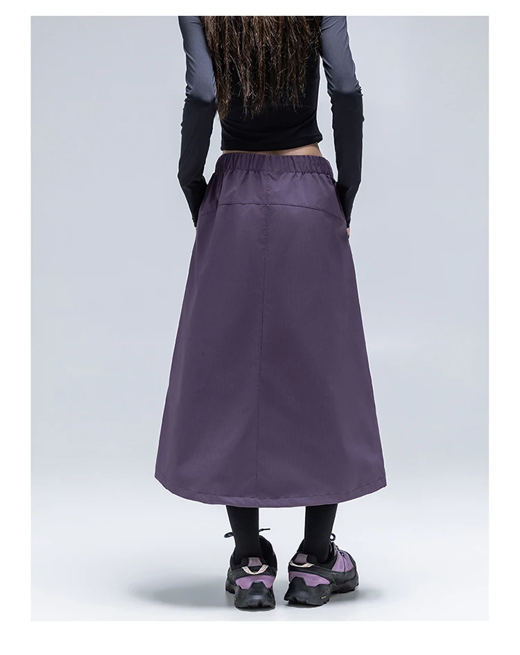 Wasserdichter & Schnelltrocknender A-Linien-Rock für Damen – Schlankmachendes Design mit Verstellbarem Saum für Herbstwanderungen & Outdoor-Sportarten – Detail 14