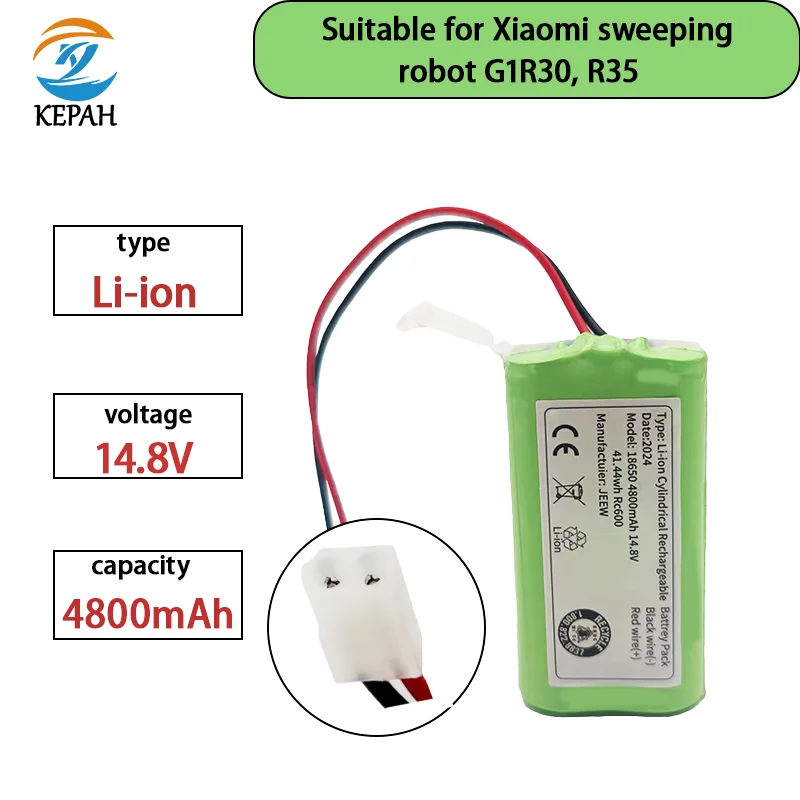 

New 18650 Bateria com 14.4V 6800mAh Bateria de Lítio-íon, Adequado Para Xiaomi G1 Mi Essential MJSTG1 Robô Aspirador de pó,