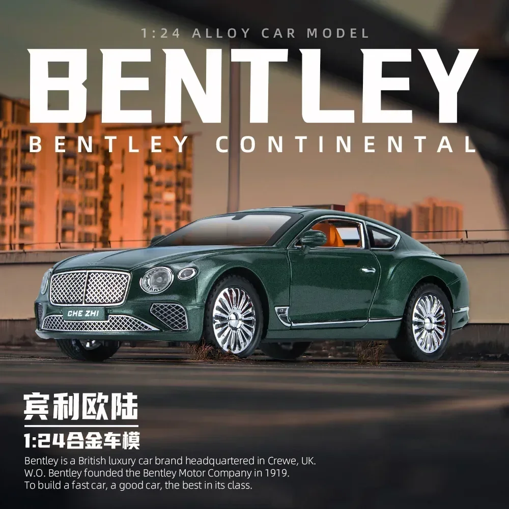 1:24 Bentley Continental GT High Simulation Diecast Metal Alloy Model car Sound Light Pull Back Collection Kids Toy Gifts A539