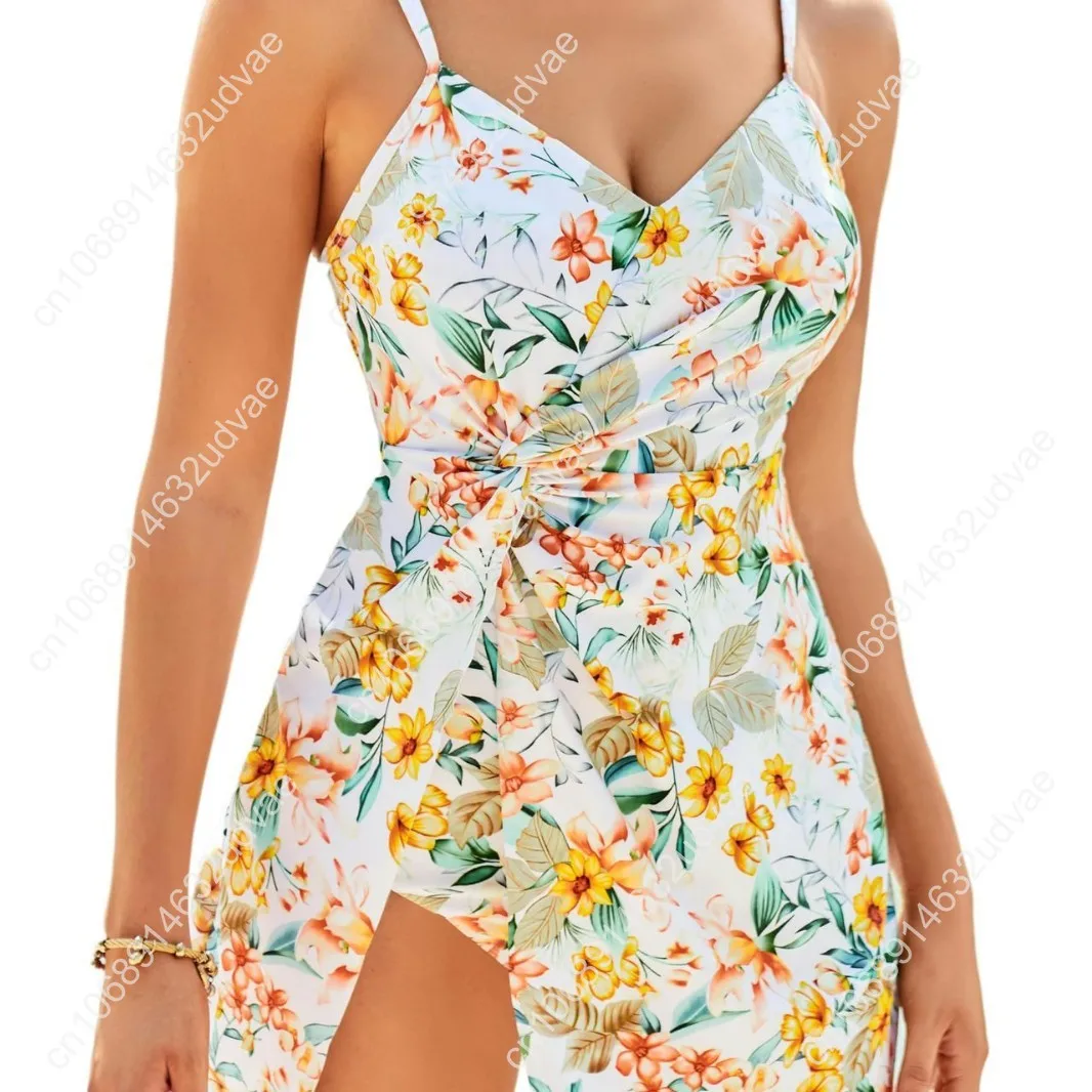 Trajes de baño de una pieza para mujer, traje de baño con cuello en V y control de barriga, ropa de playa para vacaciones