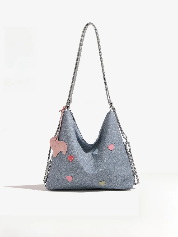 Polaiya Women's Casual Large Capacity Shoulder Bag Double Strap Trendy Design Handbag Soft Fabric Summer 2024 Fashion