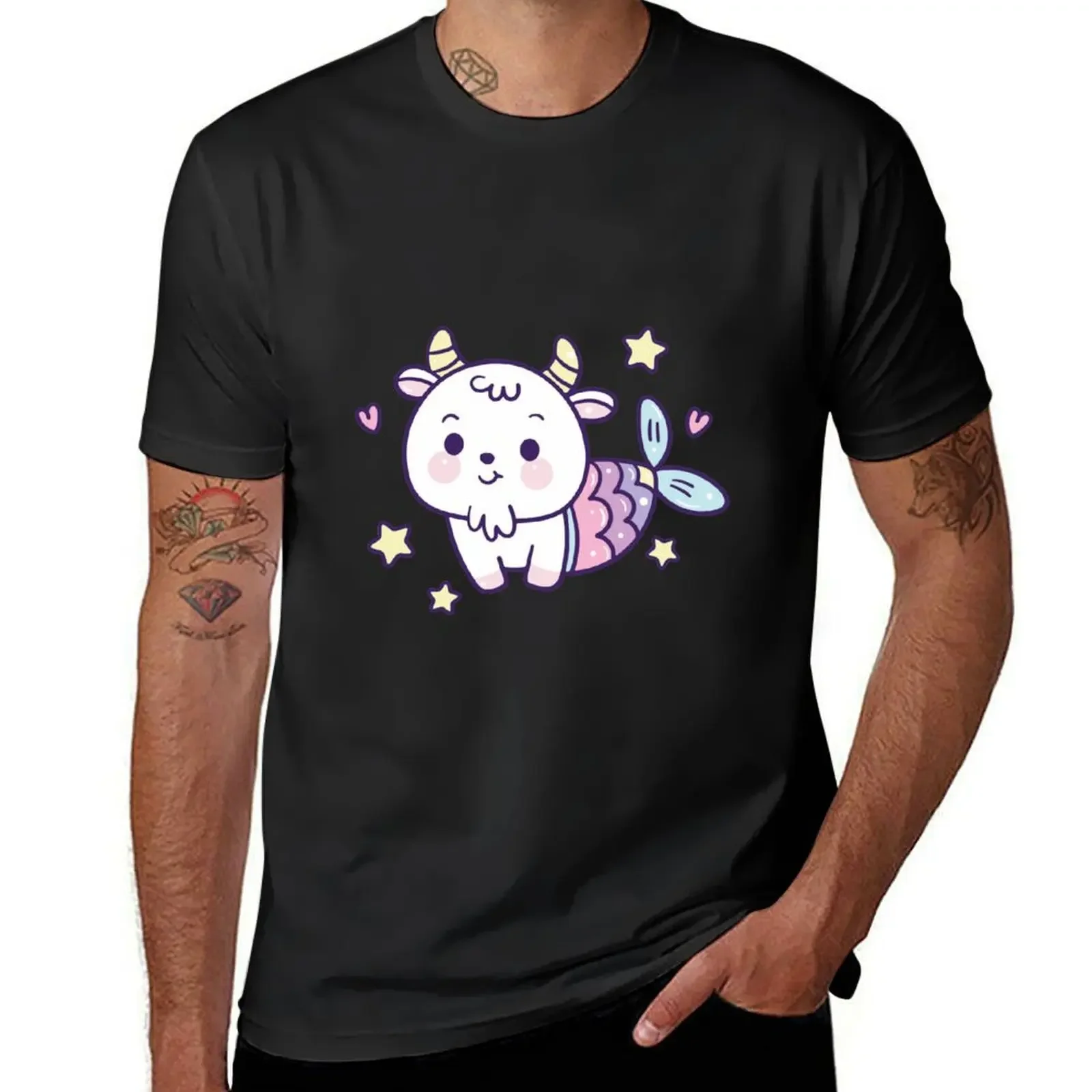 

Cartoon Capricorn T-Shirt cotton graphic tees oversized t shirt mens t shirts pack