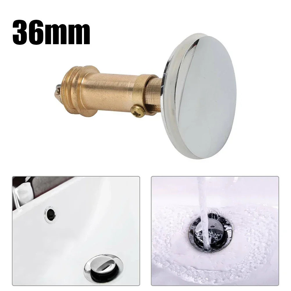 1pc 36mm Tap Pop-Up Basin Waste Chrome Sink Push Button Click Clack Plug+Bolt Kitchen Bathroom Faucet Accessory