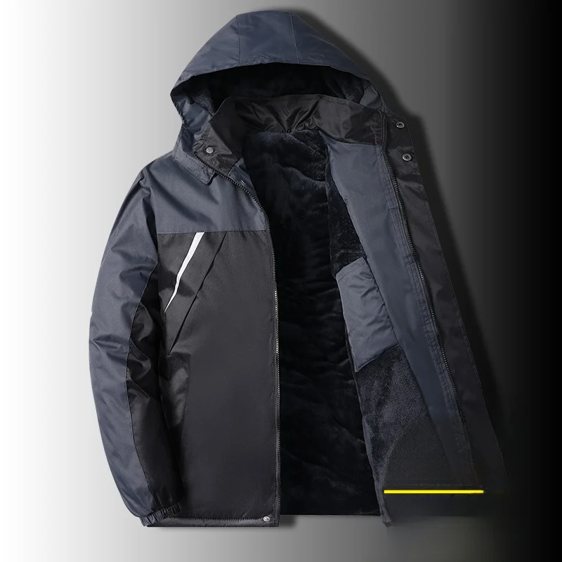 

Утепленная флисовая зимняя куртка для активного отдыха, мужская хлопковая куртка, теплая рабочая одежда, верхняя одежда больших размеров на молнии, повседневная стильная модель