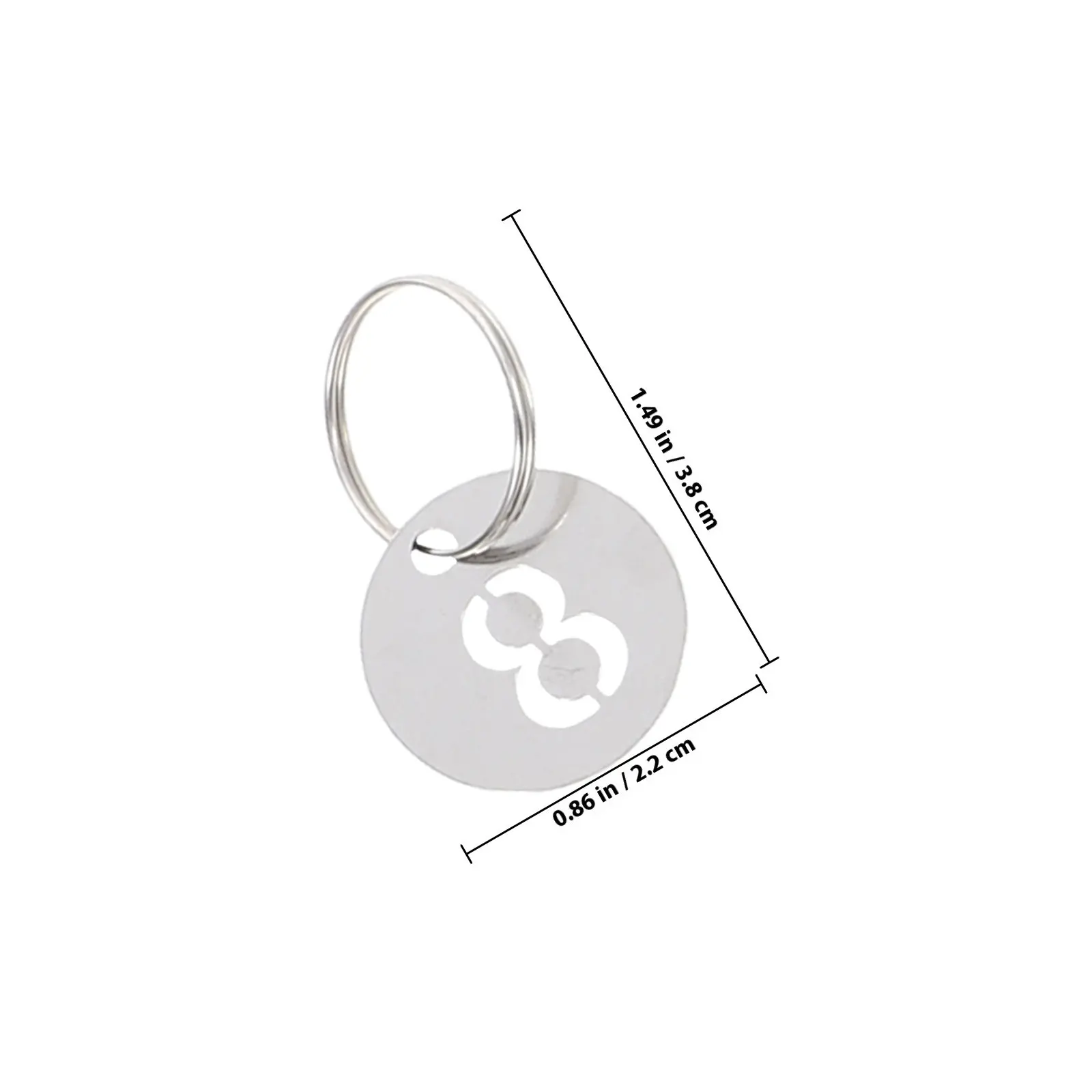 30Pcs Metal Numbered Locker For Bag Identification Hotel Management Key Tags Stainless Steel Round Shape Label