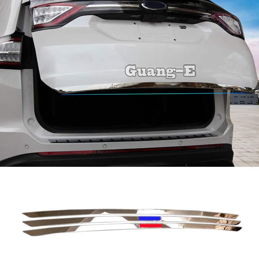 

Car Body Stainless Steel Rear Door Tailgate Bumper Frame Plate Trim Lamp Trunk Lid 1pcs For Ford EDGE 2015 2016 2017 2018
