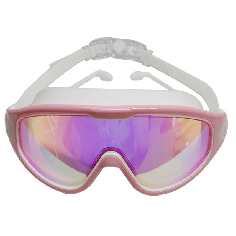 Swim Goggles Anti-Fog UV Protection No Leaking Wide View Pool Goggles for Adult Men Women Youth Teen over 15 Pink