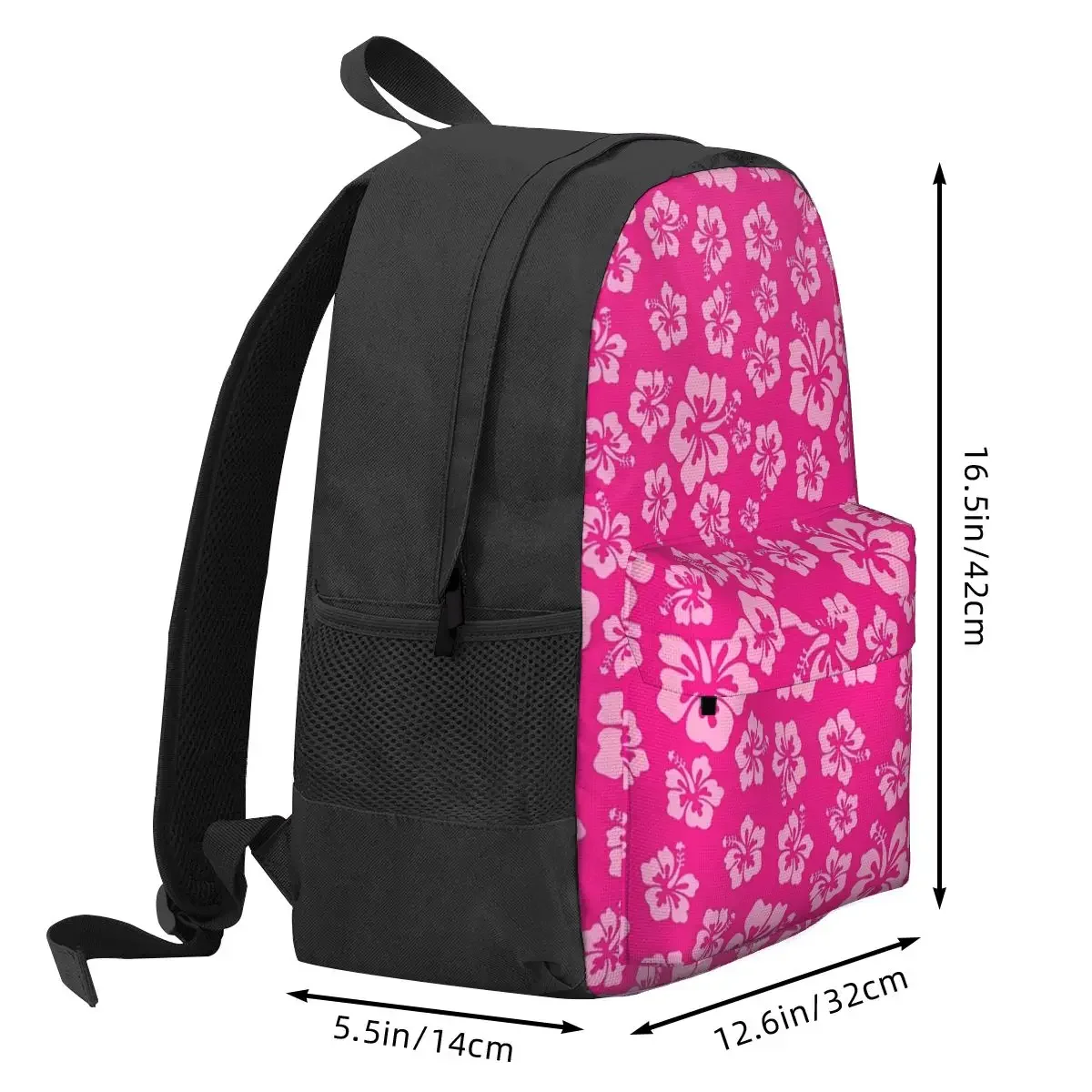 Tropical Hot Pink Hibiscus Flower motivo floreale zaini con stampa hawaiana Bookbag borse da scuola zaino per Laptop borsa a tracolla