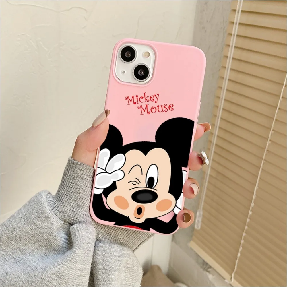 Cute Cartoon M-Mickey M-Minnie Mouse Phone Case For Iphone 11 13 14 Pro Max X Xr Xs Max Se2020 12mini Pink Cover Case