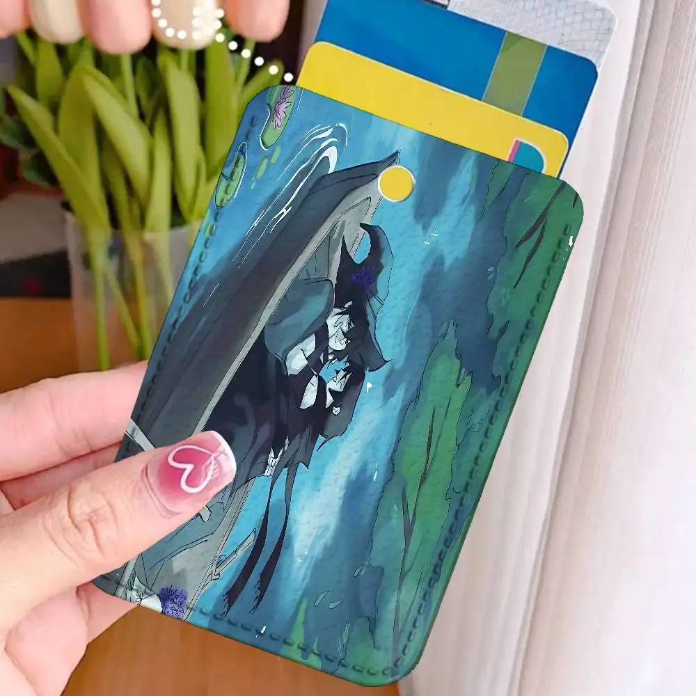 A-Azure x Two Time Premium PU Leather Card for Daily Use Holder Card Case with Metal Carabiner Customizable Design