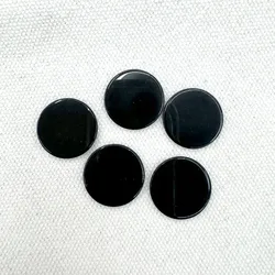 Fashion good quality Natural Obsidian stone Double flat round cabochon 18mm 20mm for Ring Earring necklace Accessories 12pcs