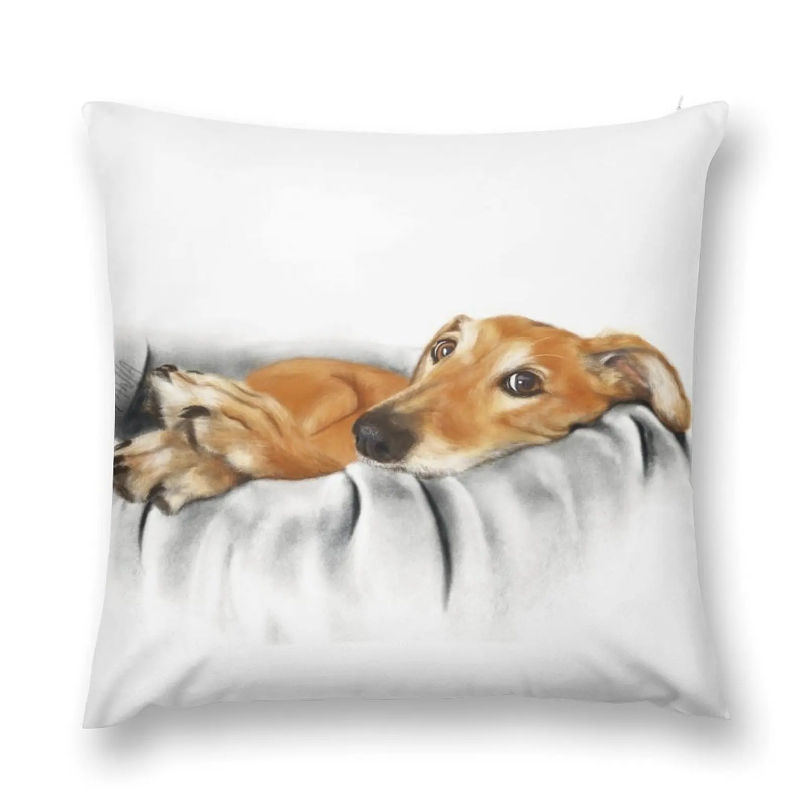 

Fawn Galgo in dogbed Throw Pillow Cushions For Decorative Sofa Sofa Cushions Christmas Pillowcase pillow